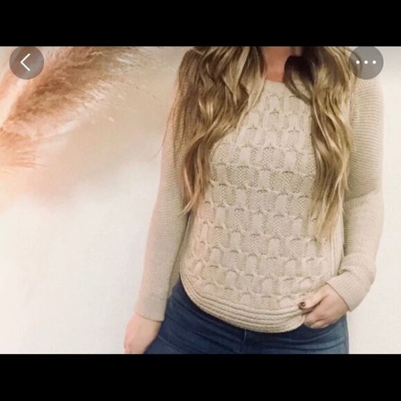 NWOT Max Studio 100% cotton oatmeal sweater. Sz: L - Picture 3 of 10